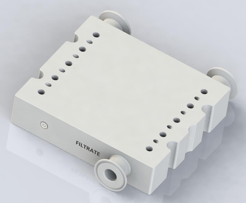 Patent Pending Process Scale Single Use Tangential Flow Filtration Membrane Cassette Manifold